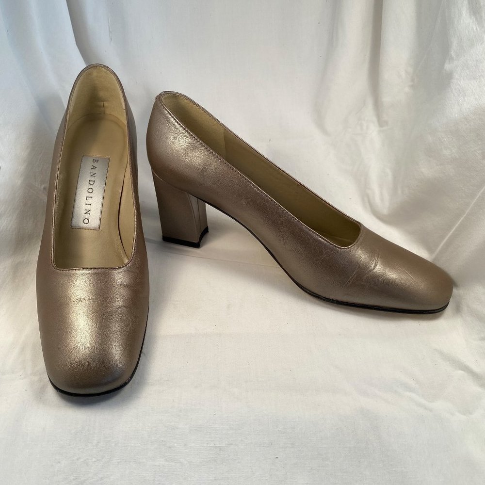 Bandolino Pewter Metallic Leather Pumps